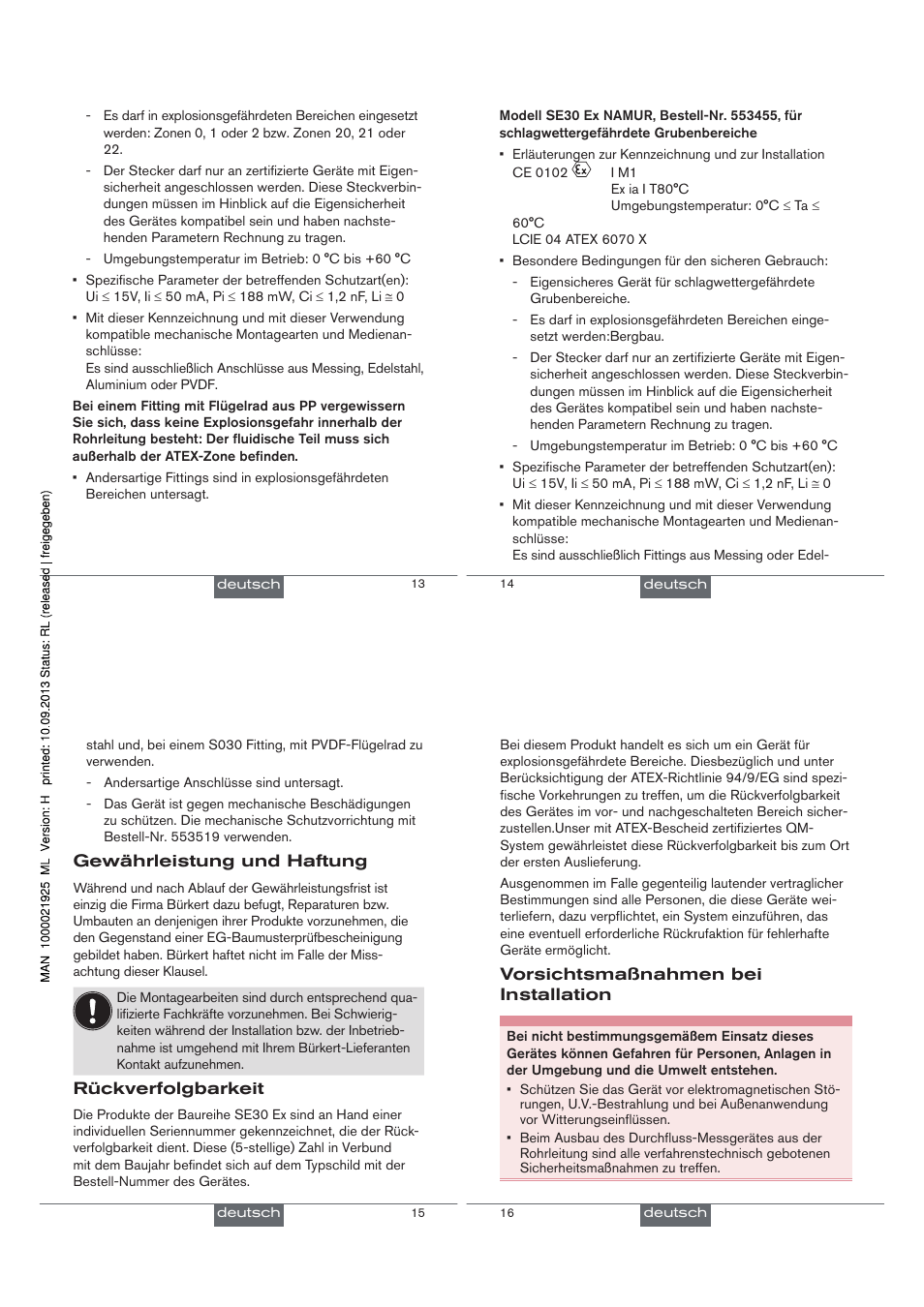 Burkert Type SE30EX User Manual | Page 14 / 30
