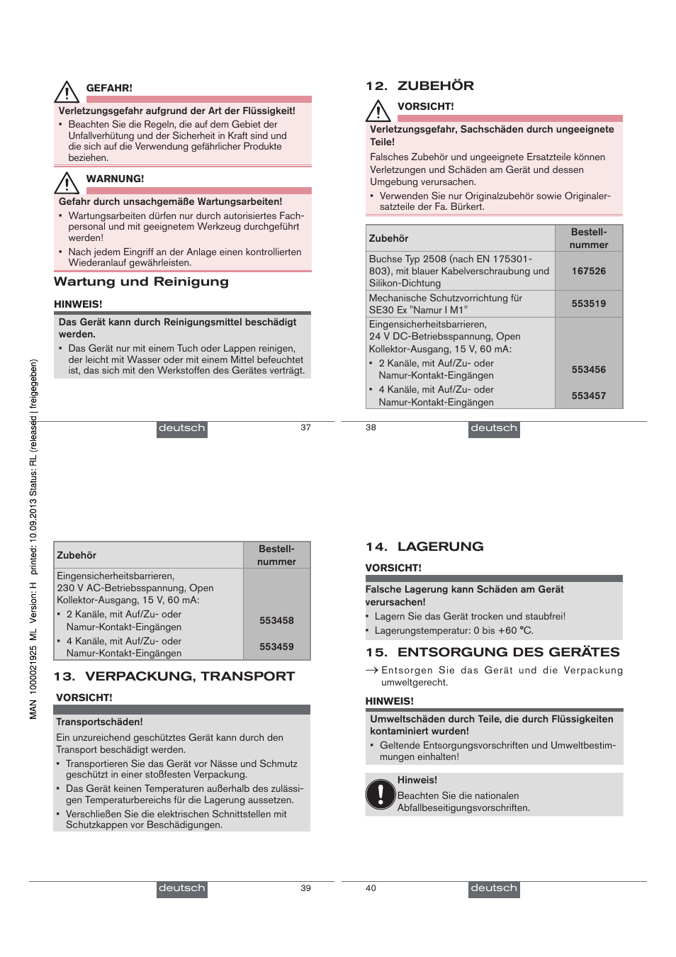 Burkert Type SE30EX User Manual | Page 20 / 30