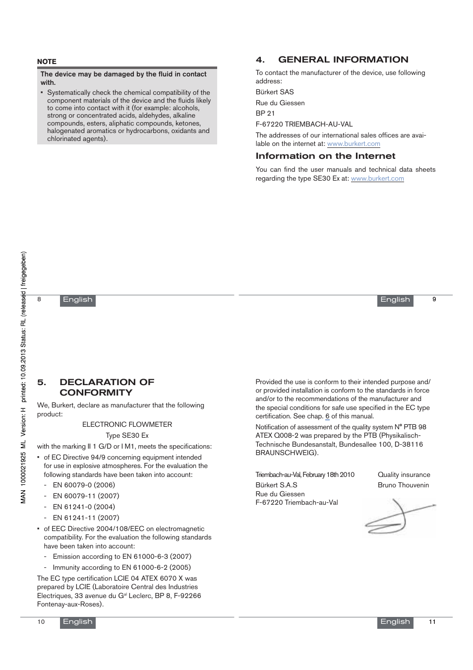 Burkert Type SE30EX User Manual | Page 3 / 30