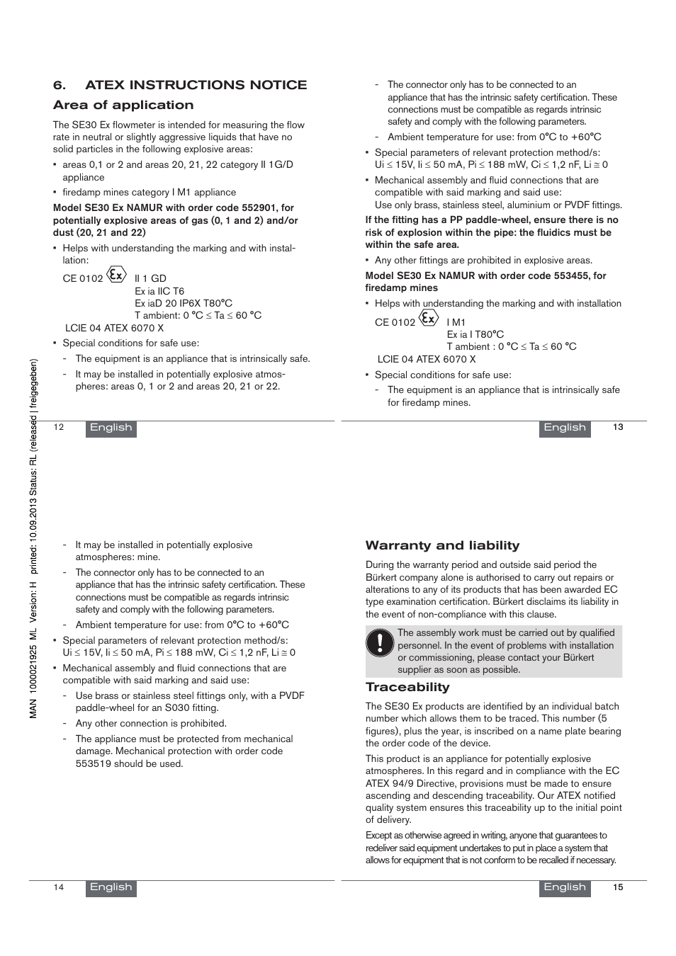Burkert Type SE30EX User Manual | Page 4 / 30