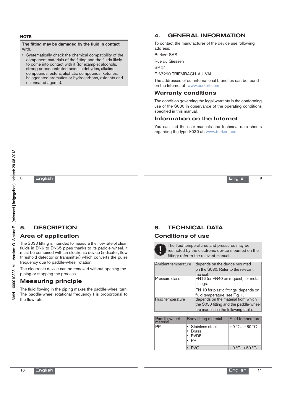 Burkert Type S030 User Manual | Page 3 / 41