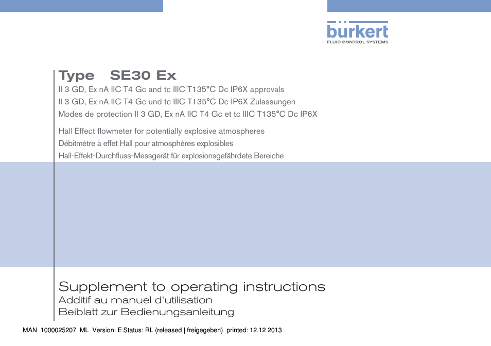 Burkert Type 8030 User Manual | 28 pages