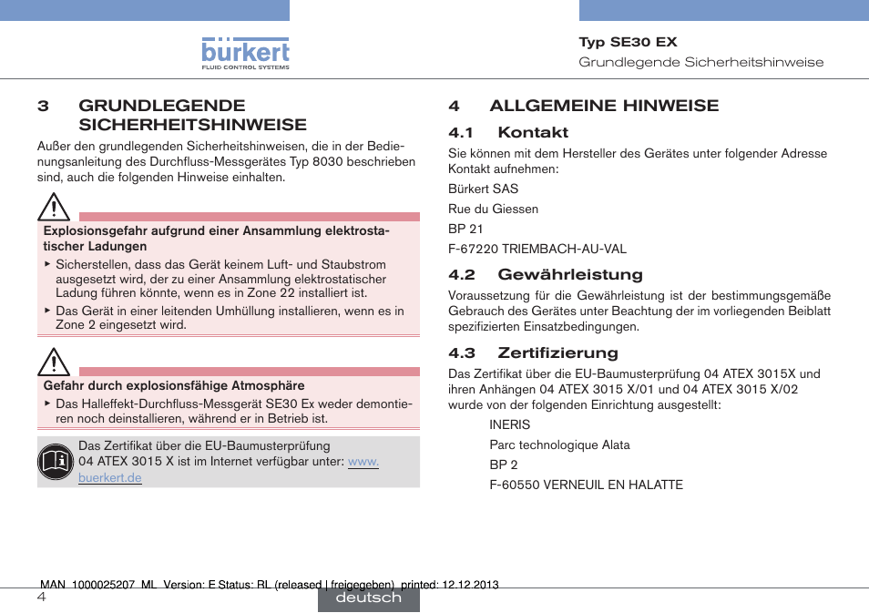 Burkert Type 8030 User Manual | Page 12 / 28