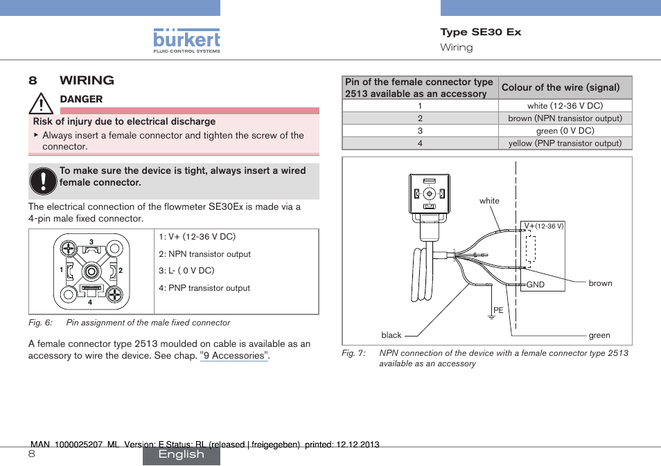 8wiring | Burkert Type 8030 User Manual | Page 8 / 28