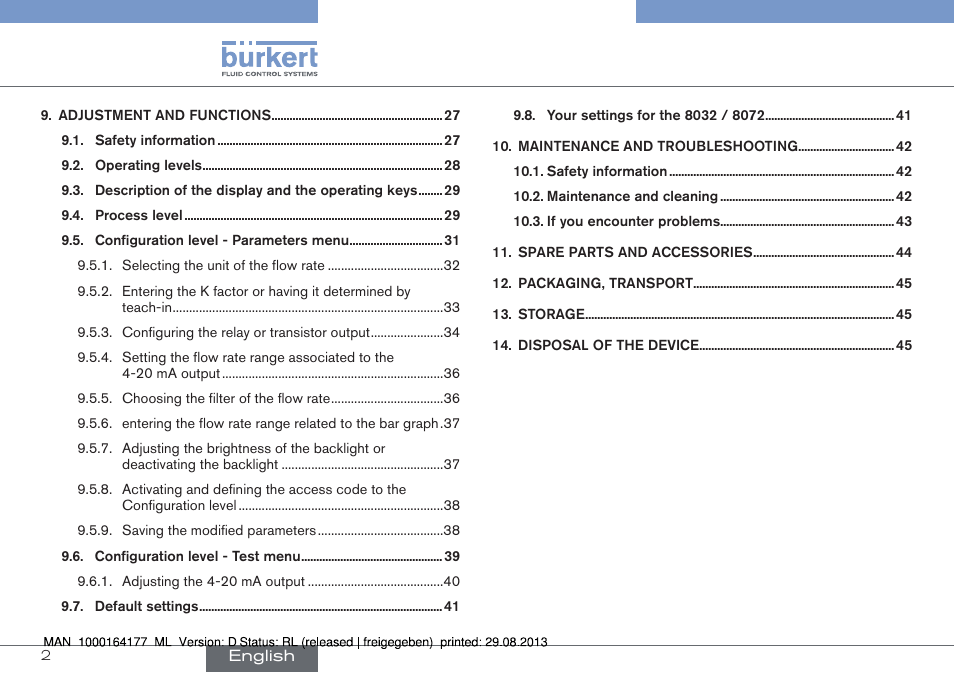 Burkert Type 8072 User Manual | Page 4 / 142