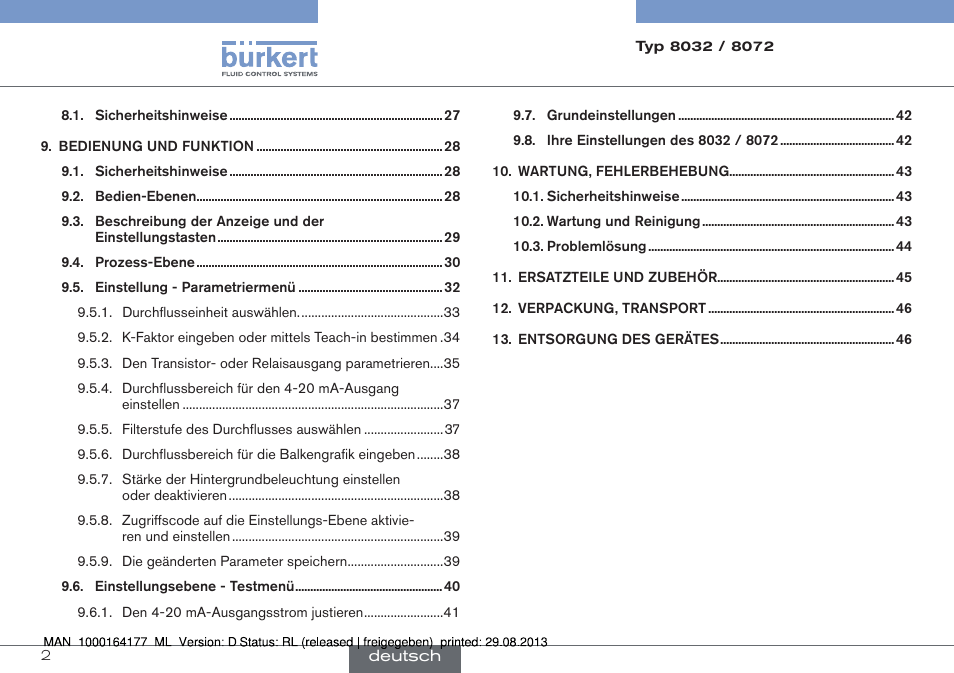 Burkert Type 8072 User Manual | Page 50 / 142