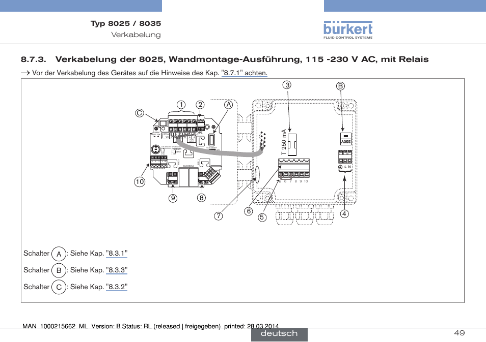 Deutsch | Burkert Type 8035 User Manual | Page 105 / 174