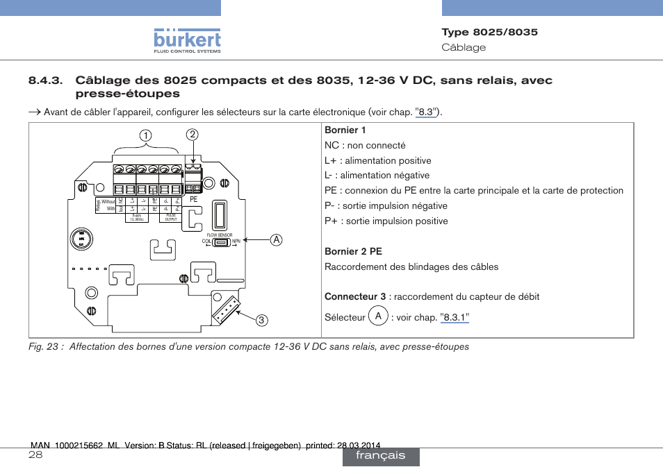 Français | Burkert Type 8035 User Manual | Page 144 / 174