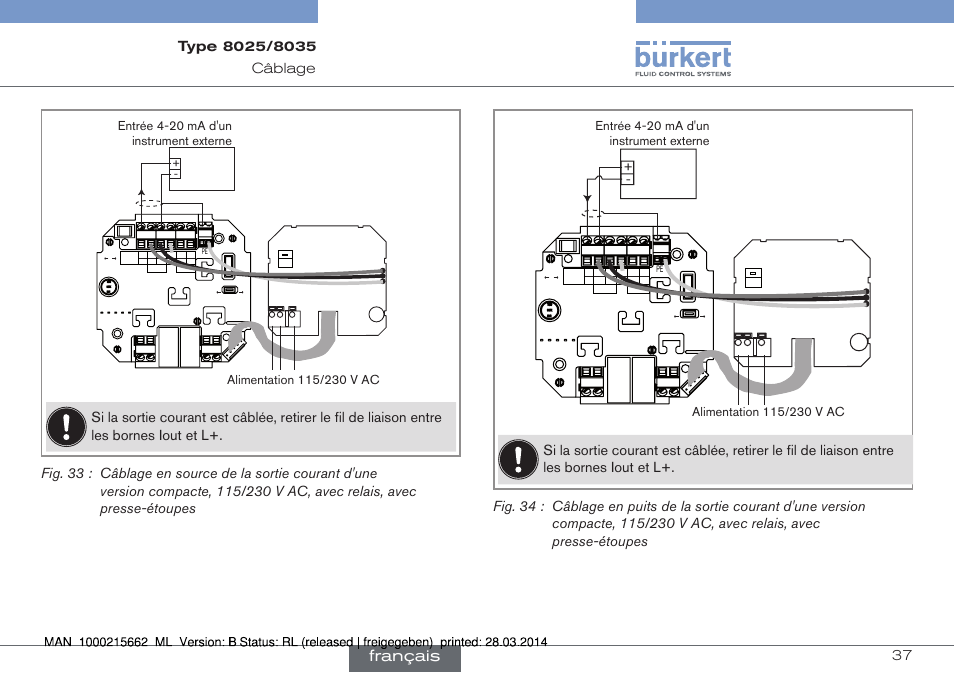 Français, T 125 ma | Burkert Type 8035 User Manual | Page 153 / 174