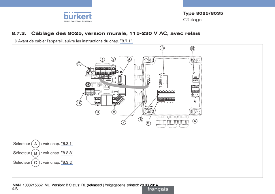 Français | Burkert Type 8035 User Manual | Page 162 / 174