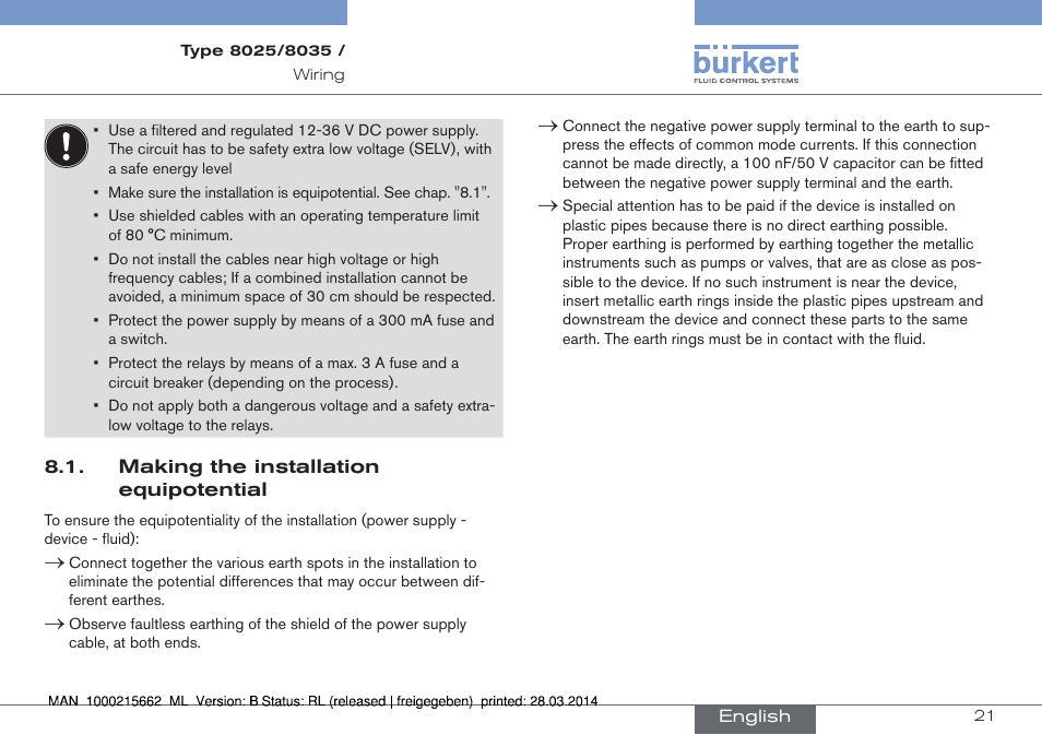 Burkert Type 8035 User Manual | Page 21 / 174