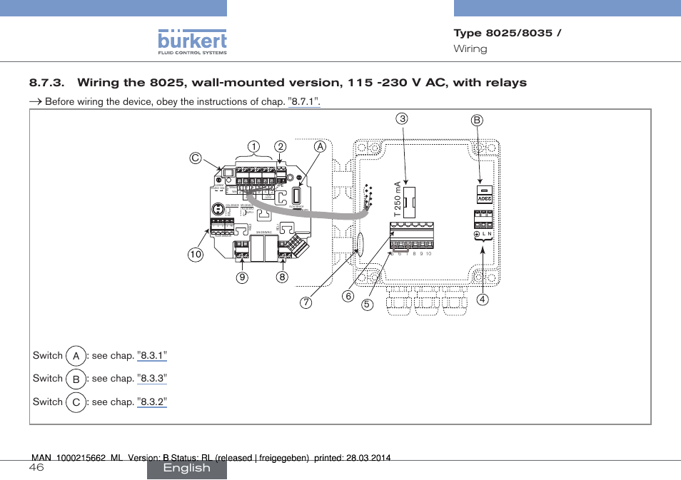 English | Burkert Type 8035 User Manual | Page 46 / 174