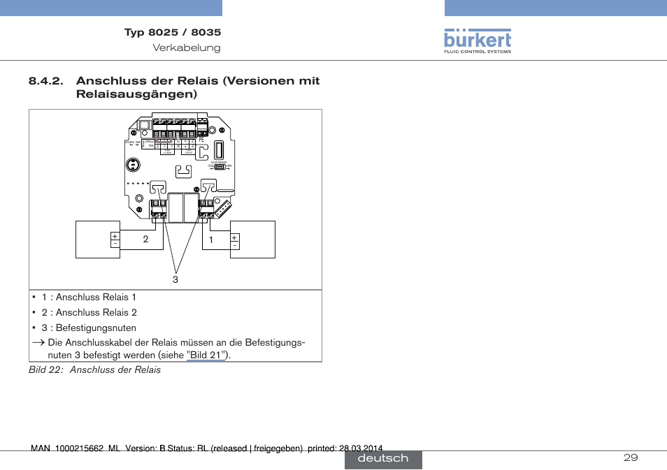 Deutsch | Burkert Type 8035 User Manual | Page 85 / 174