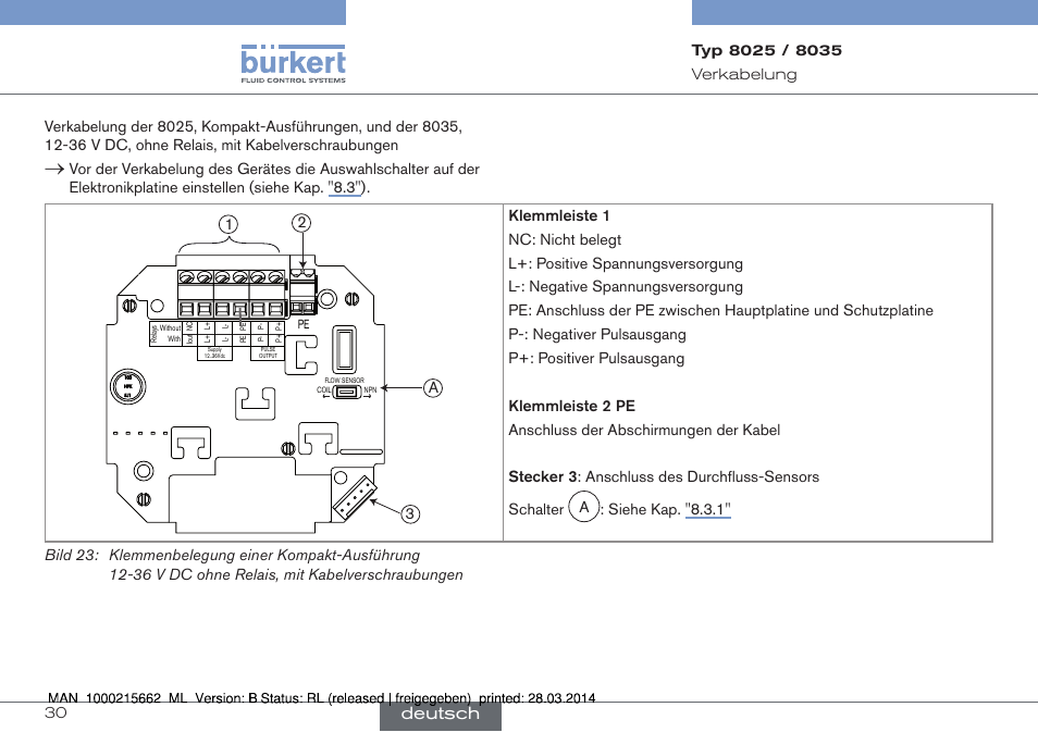 Deutsch | Burkert Type 8035 User Manual | Page 86 / 174