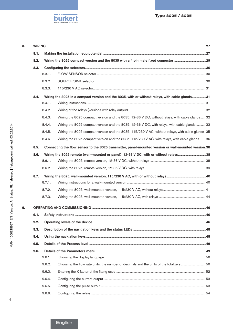 Burkert Type 8025 User Manual | Page 4 / 66