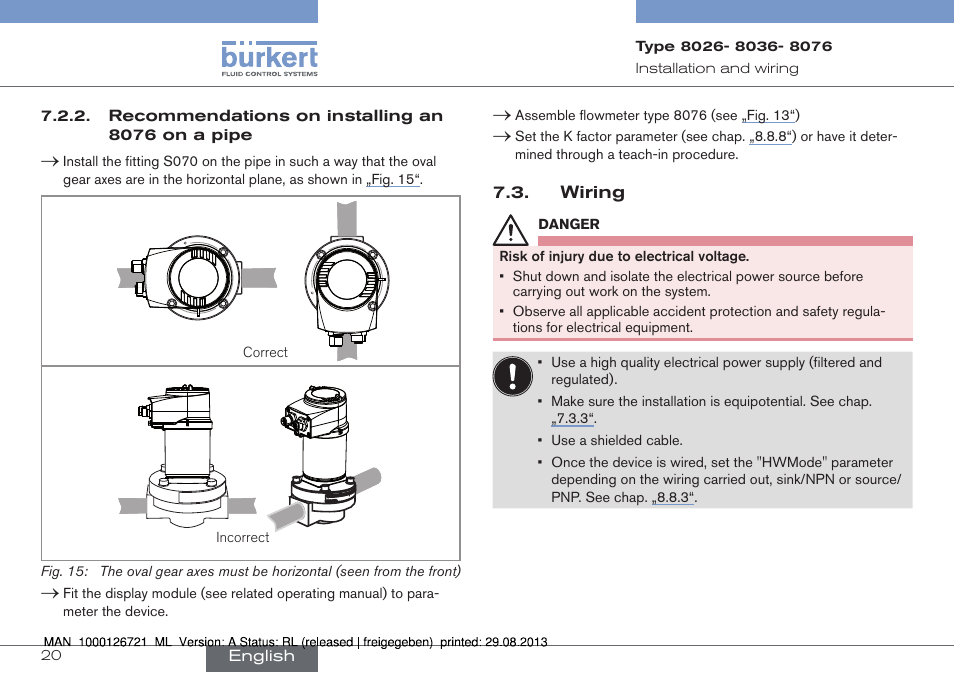 Burkert Type 8076 User Manual | Page 20 / 128