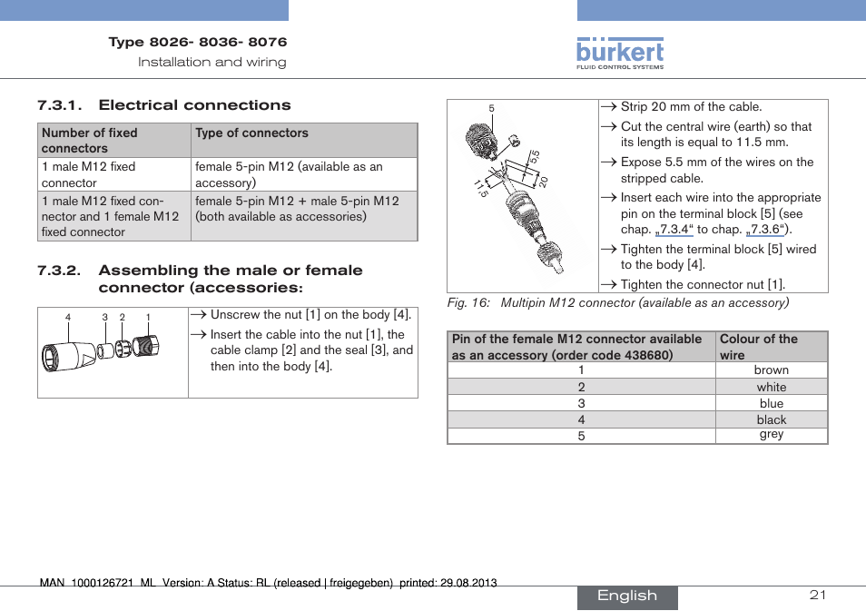 Burkert Type 8076 User Manual | Page 21 / 128