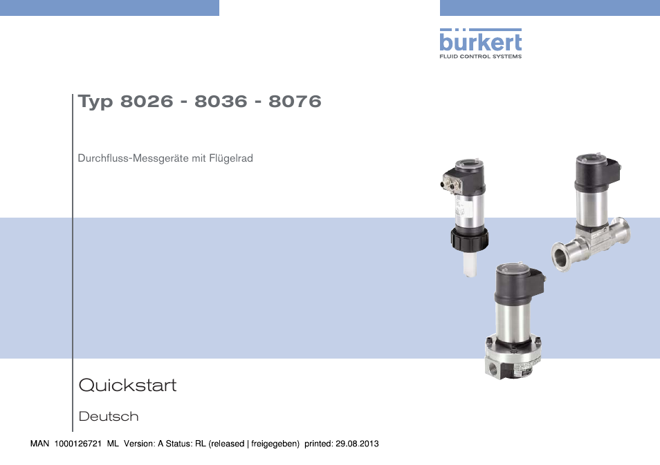 Deutsch | Burkert Type 8076 User Manual | Page 43 / 128