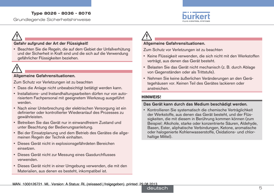 Burkert Type 8076 User Manual | Page 47 / 128