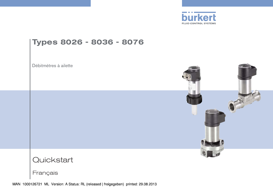 Français | Burkert Type 8076 User Manual | Page 85 / 128