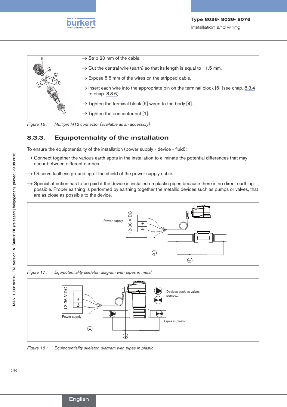 Equipotentiality of the installation | Burkert Type 8076 User Manual | Page 30 / 72