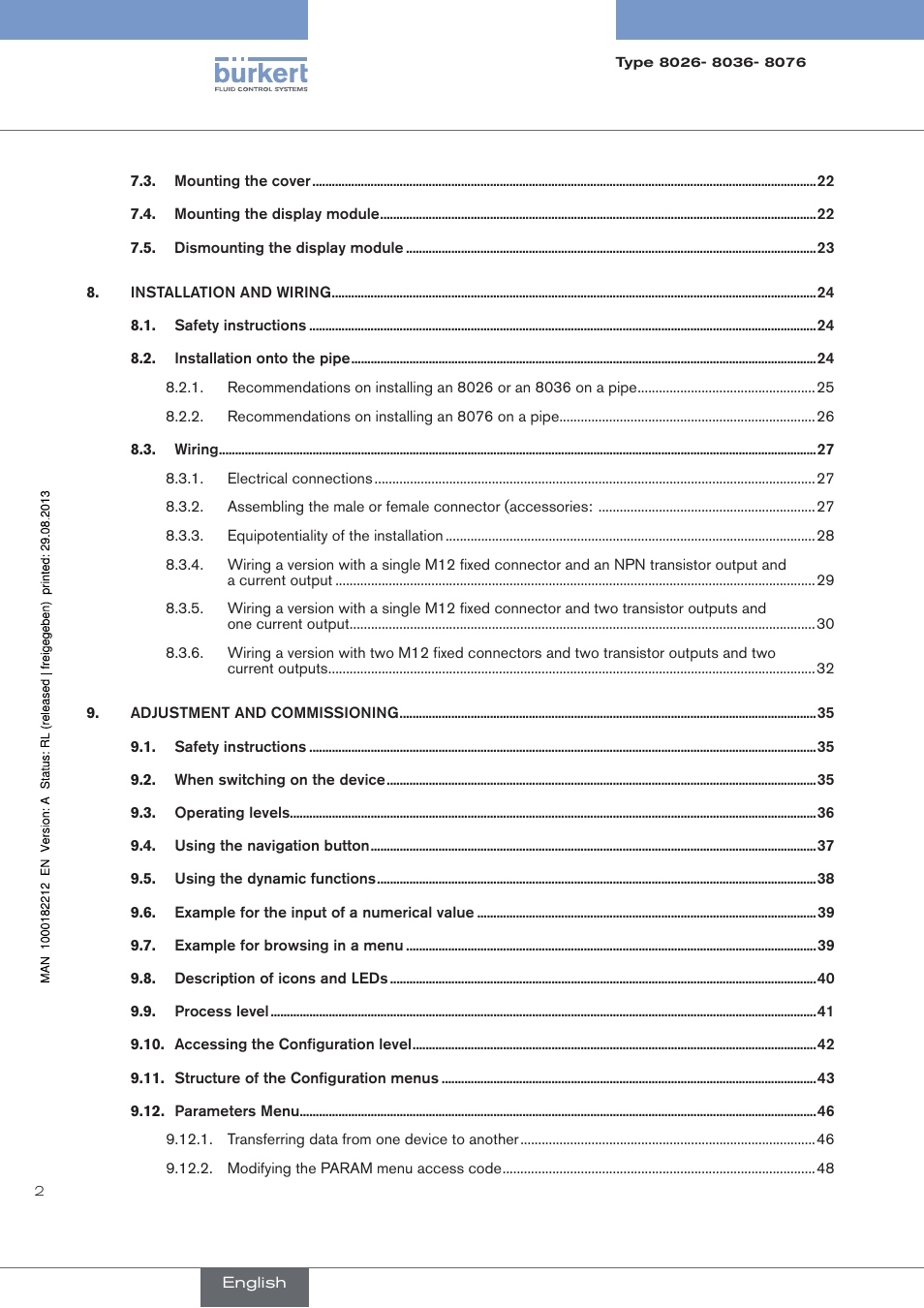 Burkert Type 8076 User Manual | Page 4 / 72