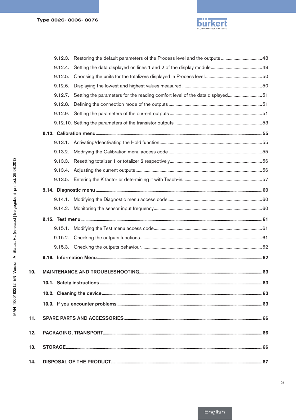 Burkert Type 8076 User Manual | Page 5 / 72