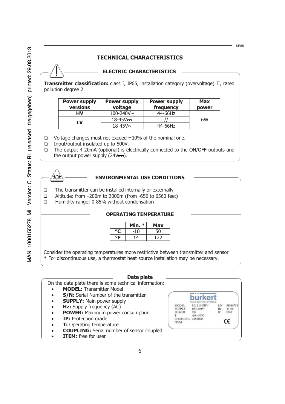 Burkert Type 8056 User Manual | Page 6 / 96