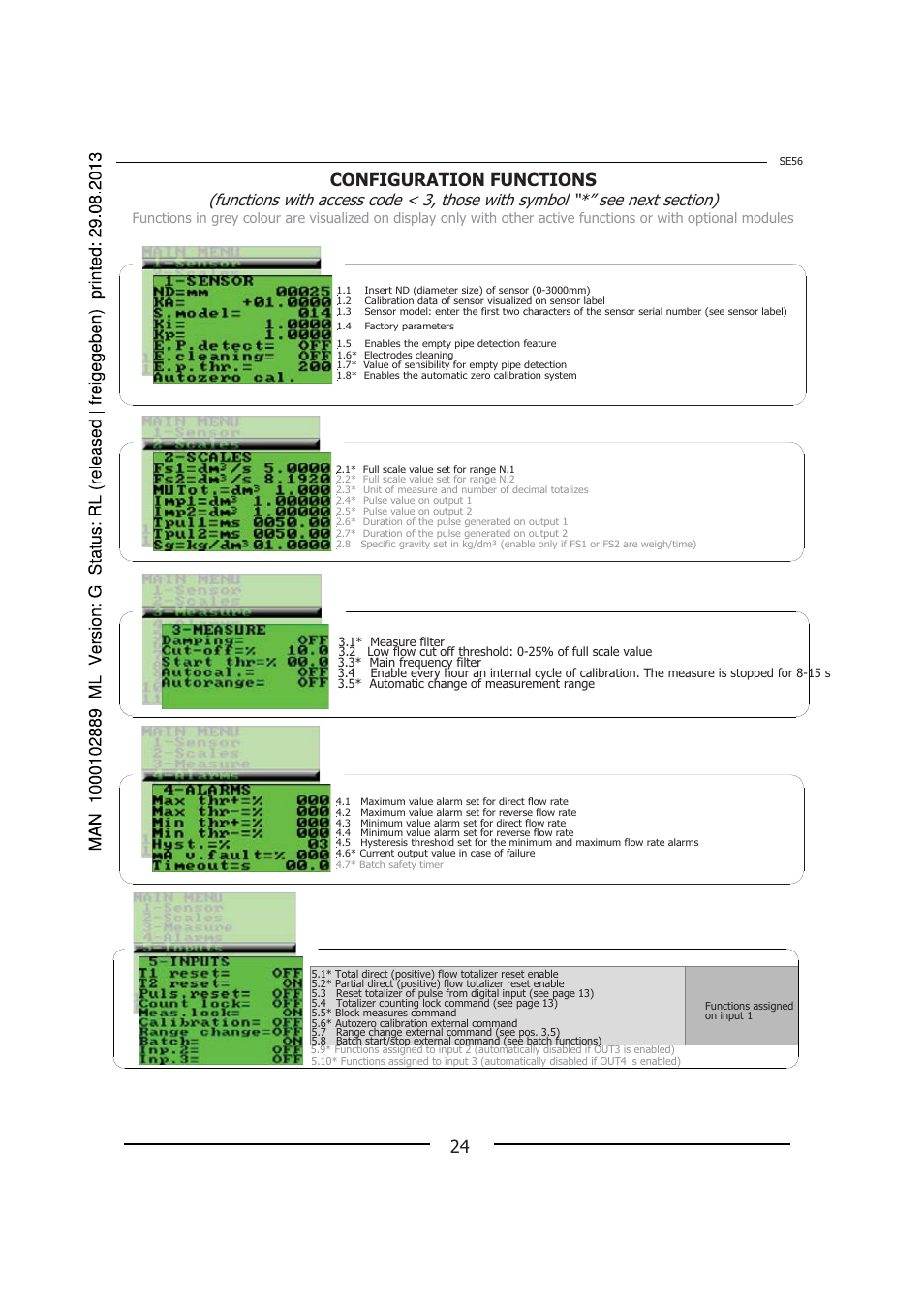 Configuration functions | Burkert Type 8056 User Manual | Page 24 / 108
