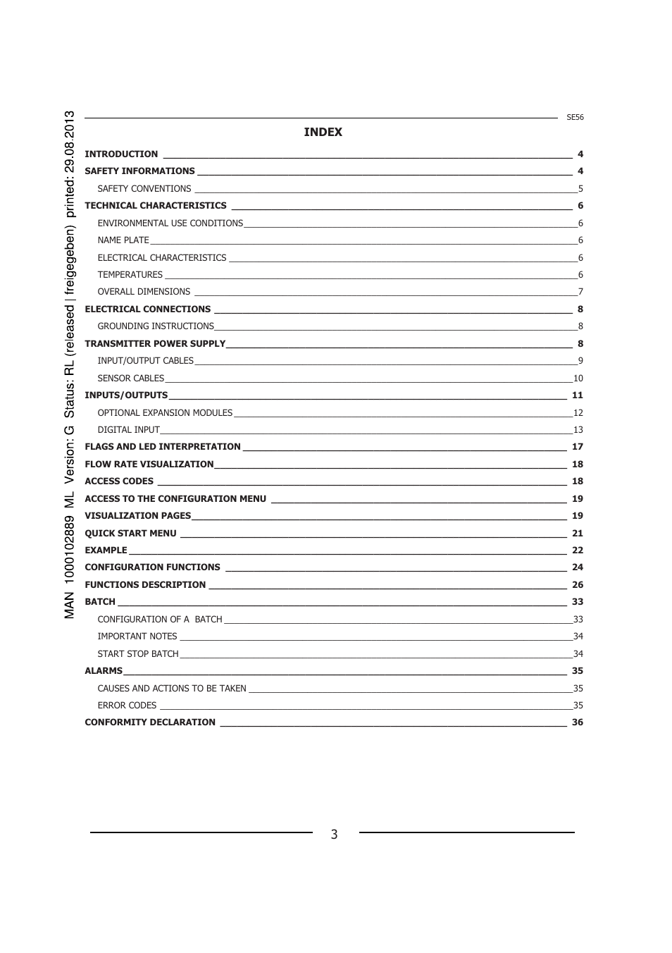 Index | Burkert Type 8056 User Manual | Page 3 / 108