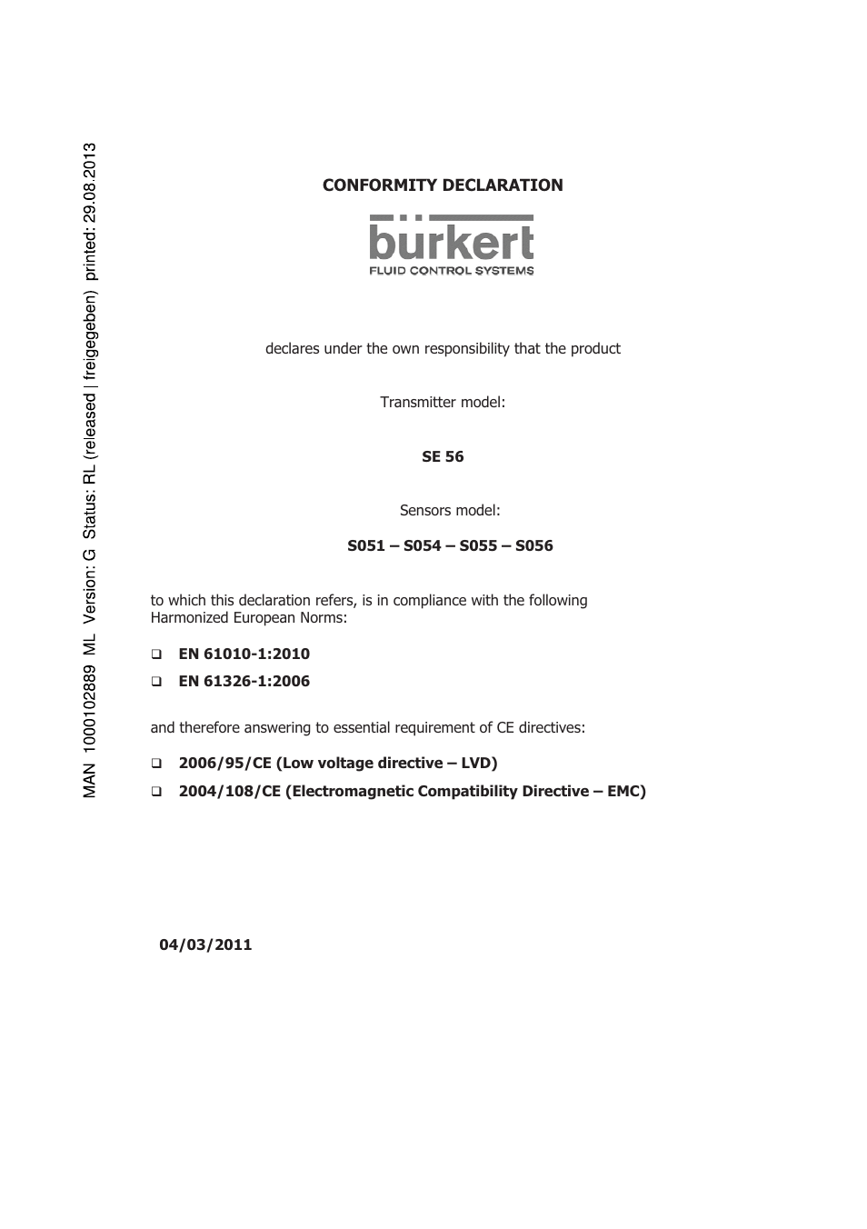 Burkert Type 8056 User Manual | Page 36 / 108