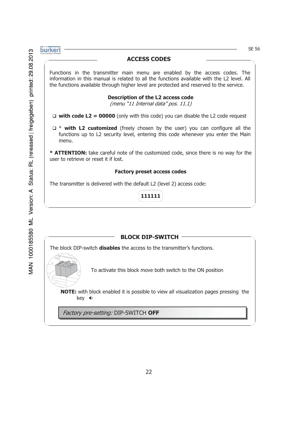 Burkert Type 8056 User Manual | Page 22 / 125