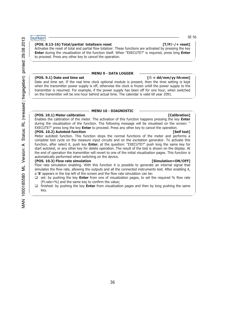 Burkert Type 8056 User Manual | Page 36 / 125