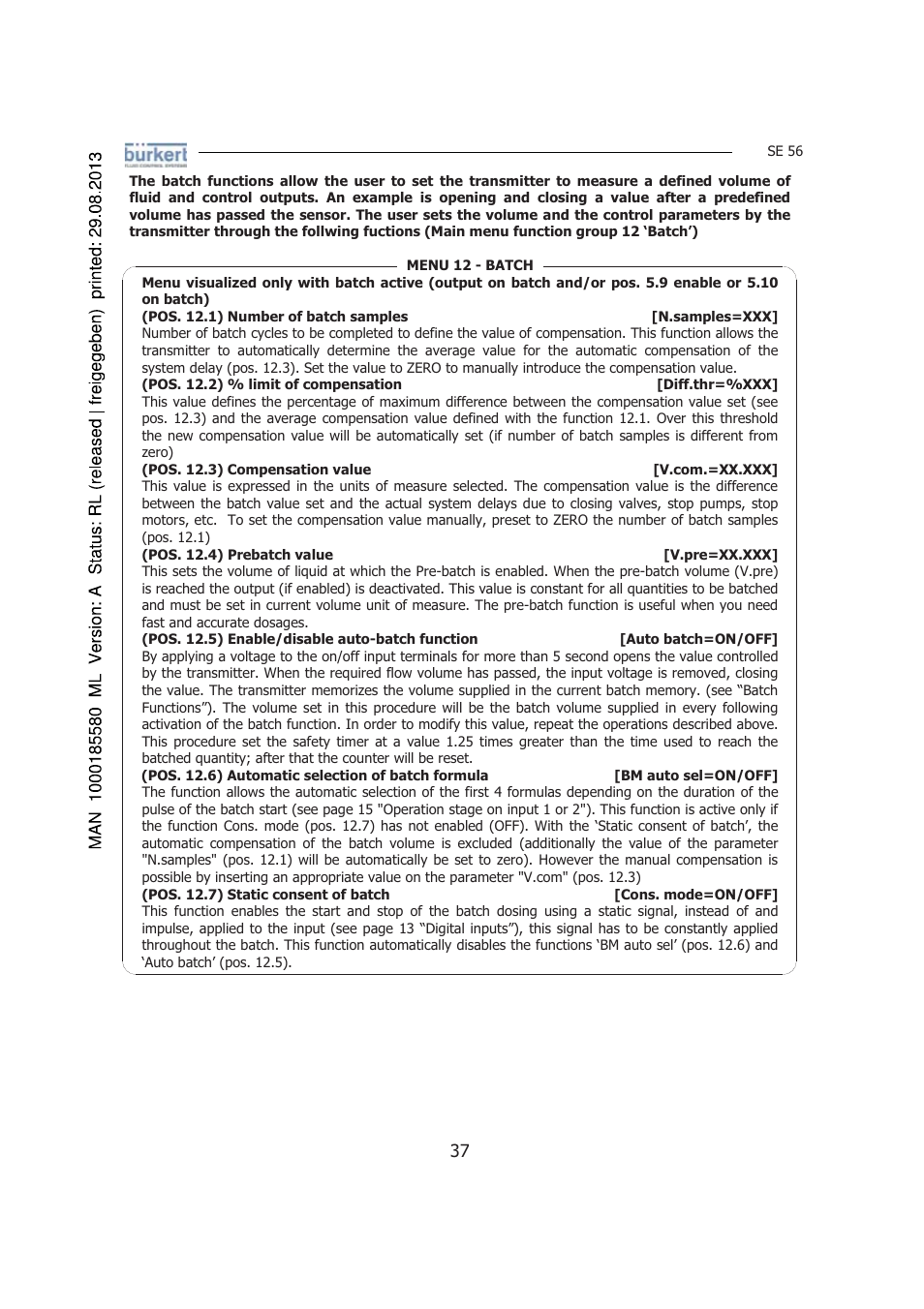 Burkert Type 8056 User Manual | Page 37 / 125