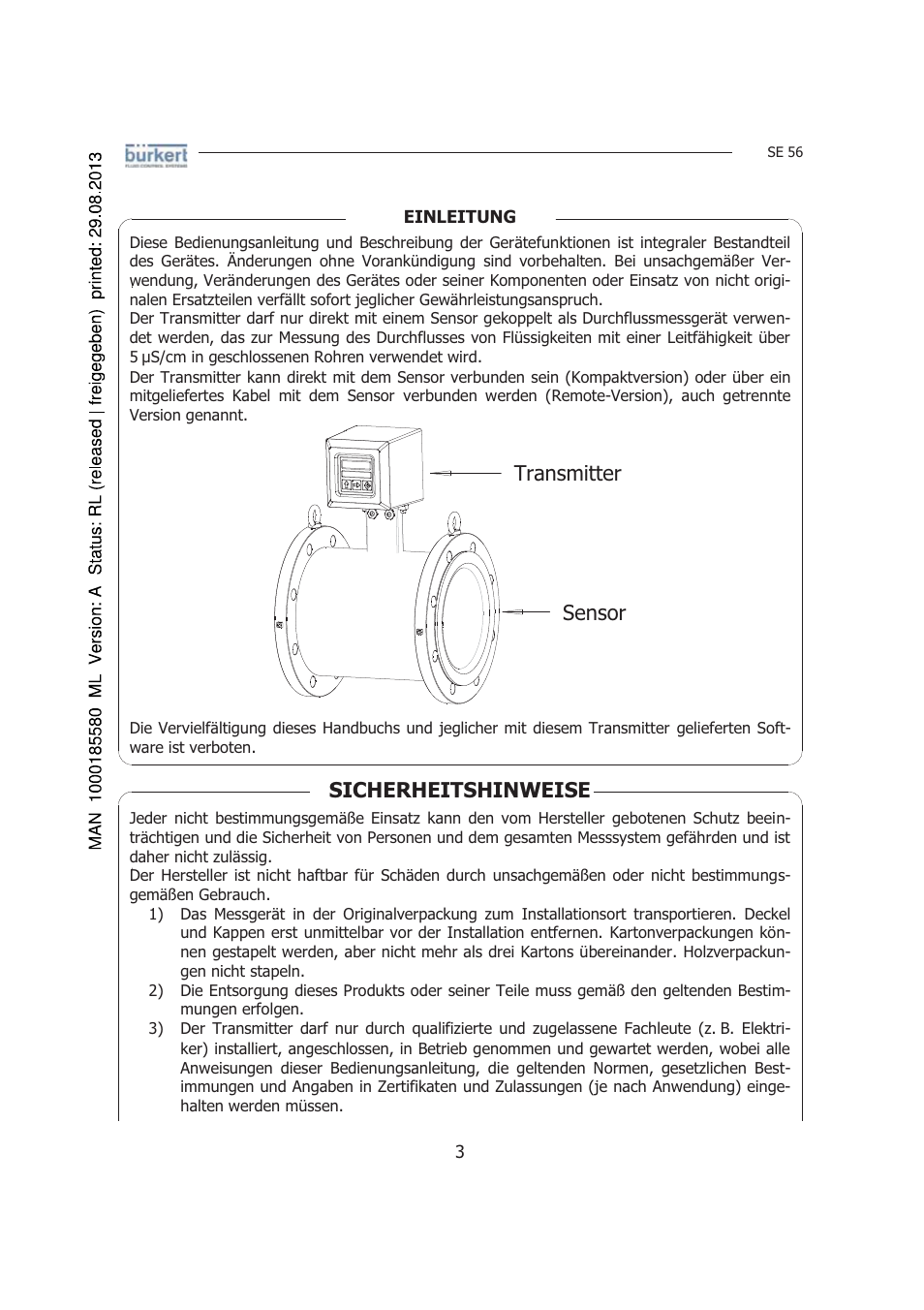 Wudqvplwwhu vhqvru | Burkert Type 8056 User Manual | Page 45 / 125