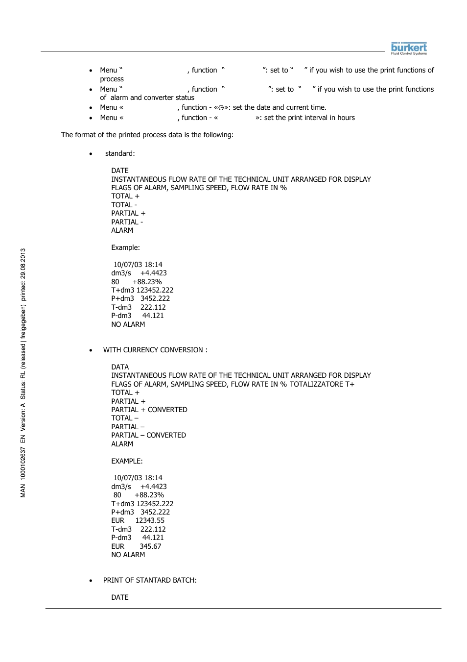 Burkert Type 8056 User Manual | Page 101 / 104