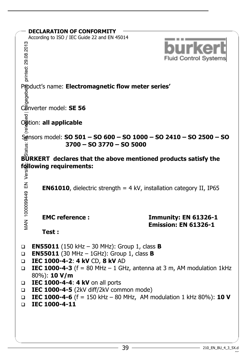 Burkert Type 8055 User Manual | Page 39 / 40