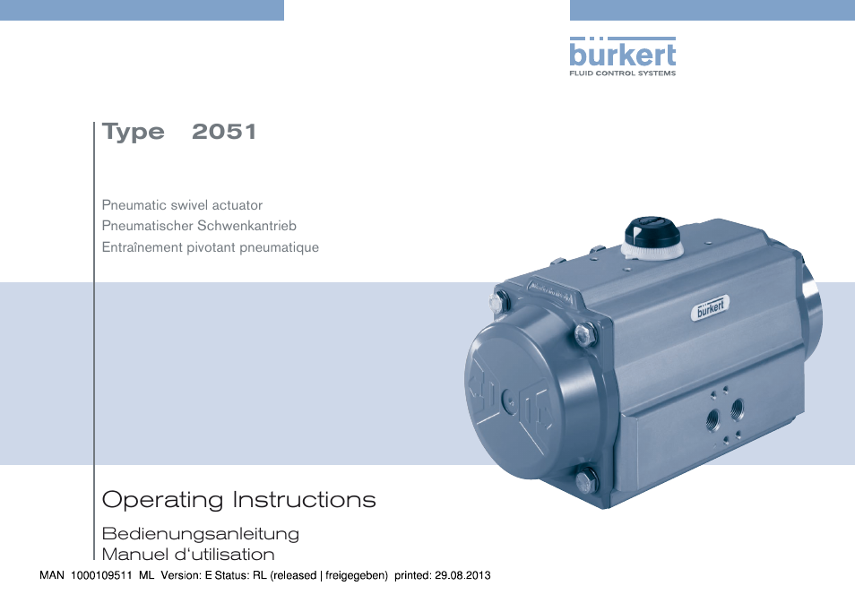 Burkert Type 2051 User Manual | 76 pages