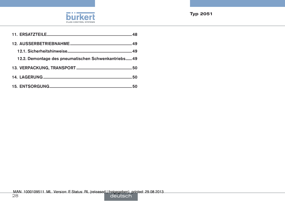 Burkert Type 2051 User Manual | Page 28 / 76