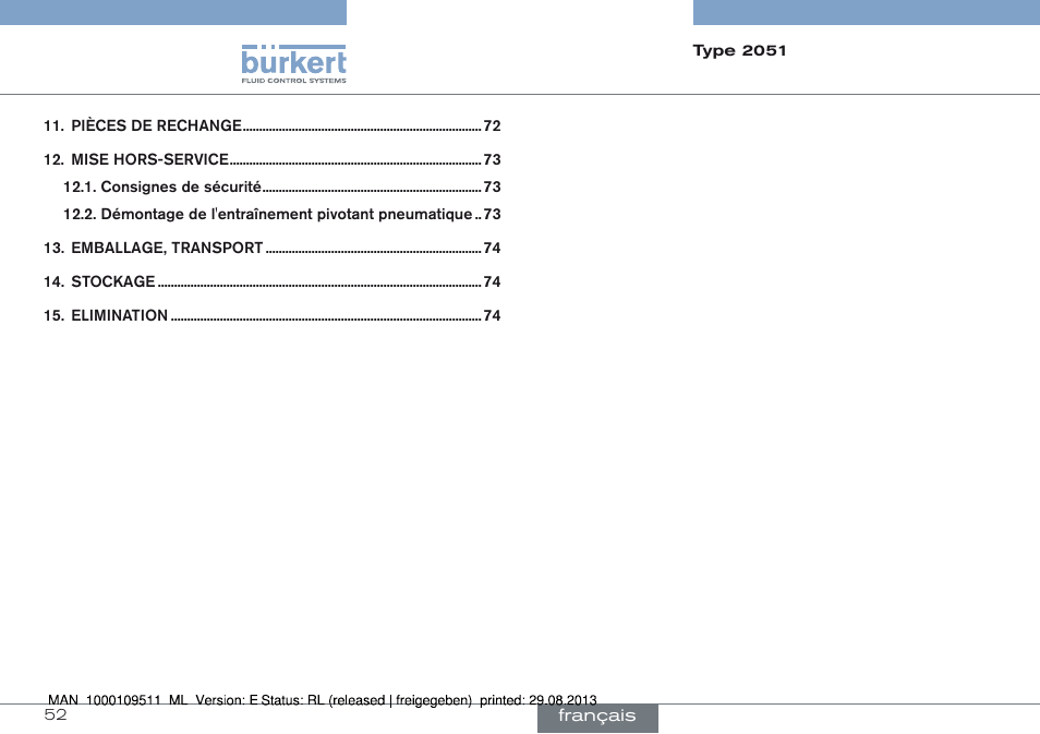 Burkert Type 2051 User Manual | Page 52 / 76