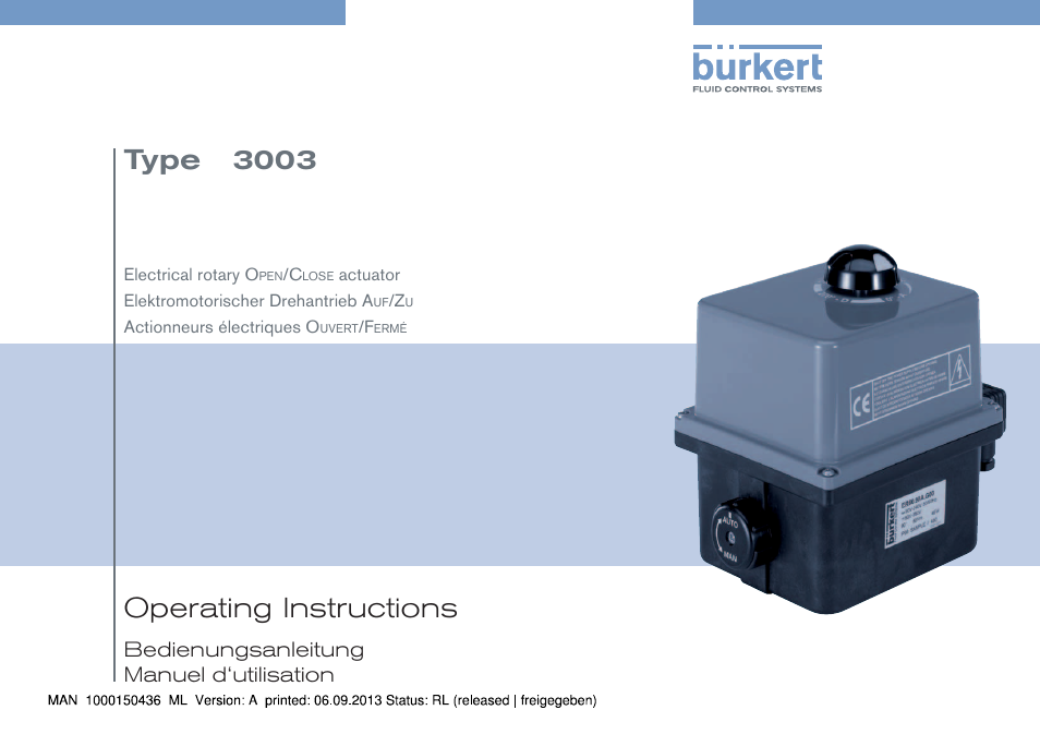 Burkert Type 3003 User Manual | 70 pages