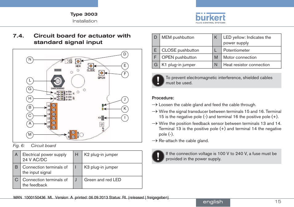 Burkert Type 3003 User Manual | Page 15 / 70