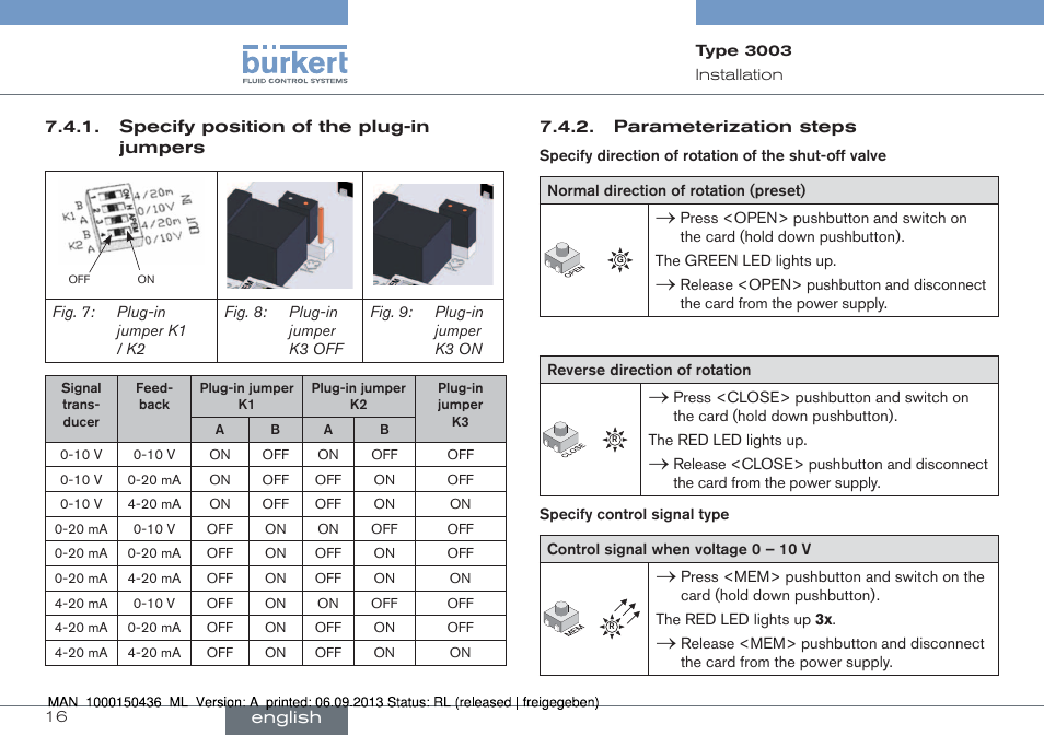 Burkert Type 3003 User Manual | Page 16 / 70