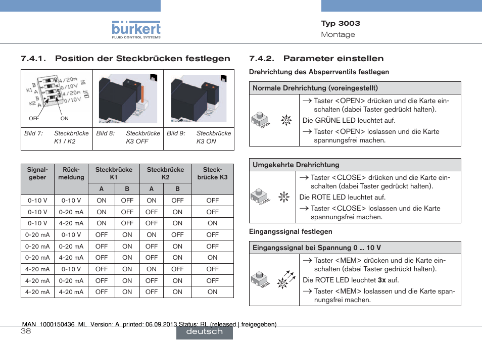 Burkert Type 3003 User Manual | Page 38 / 70