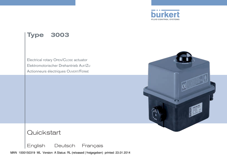 Burkert Type 3003 User Manual | 58 pages