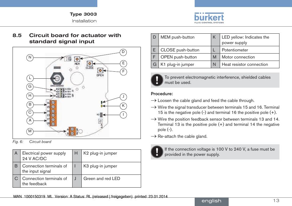 Burkert Type 3003 User Manual | Page 13 / 58