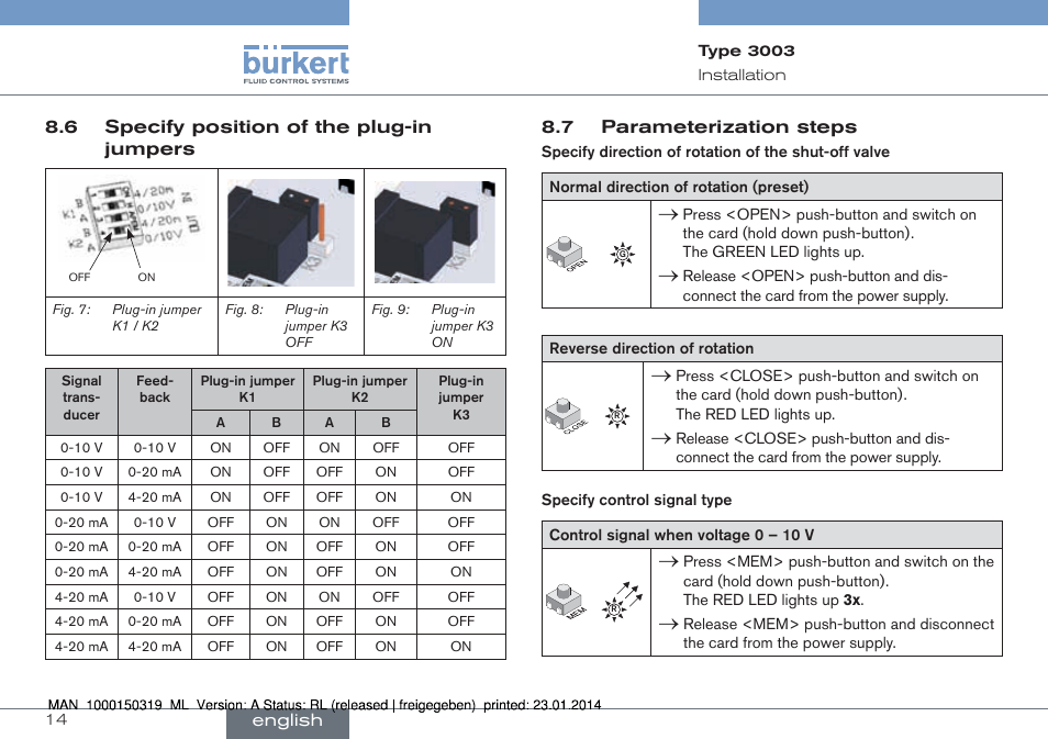 Burkert Type 3003 User Manual | Page 14 / 58