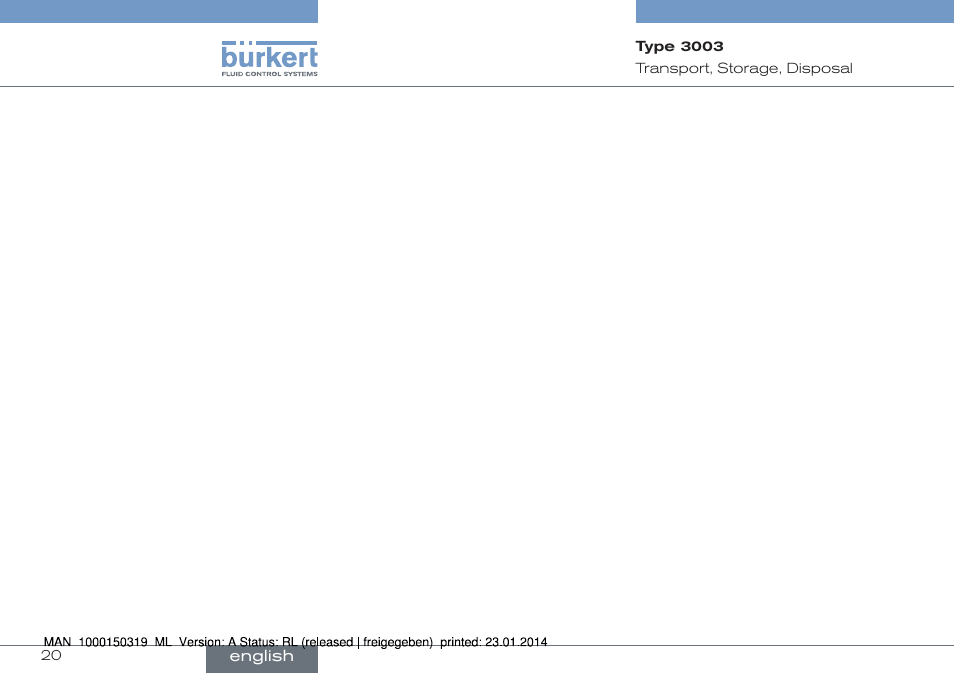 Burkert Type 3003 User Manual | Page 20 / 58