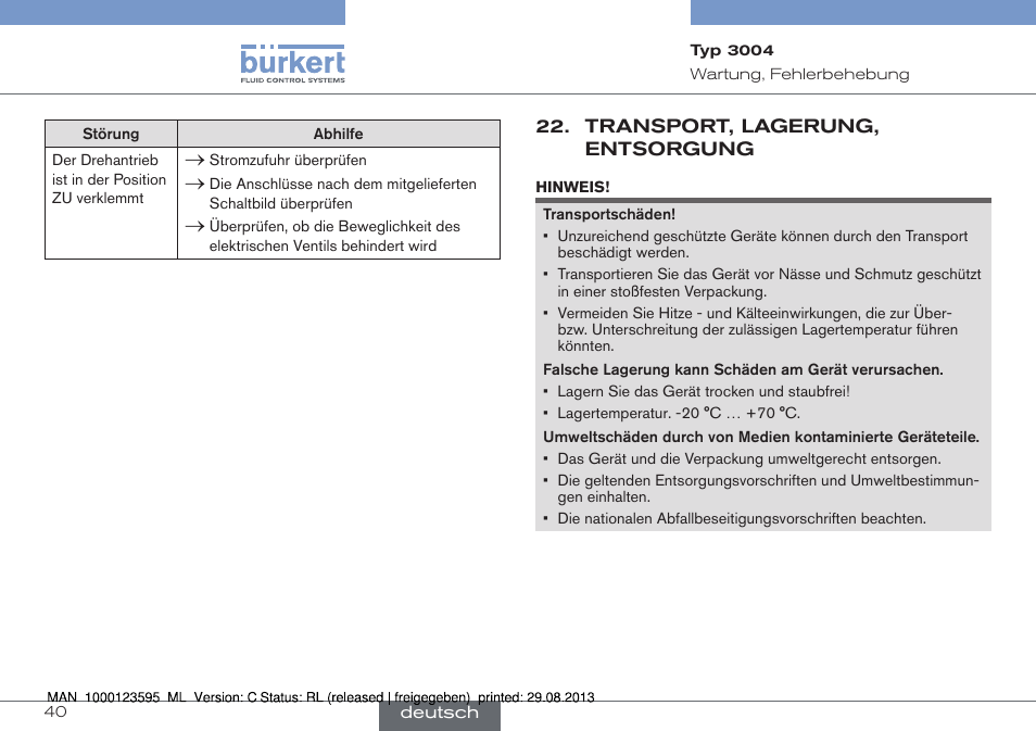 Burkert Type 3004 User Manual | Page 40 / 62