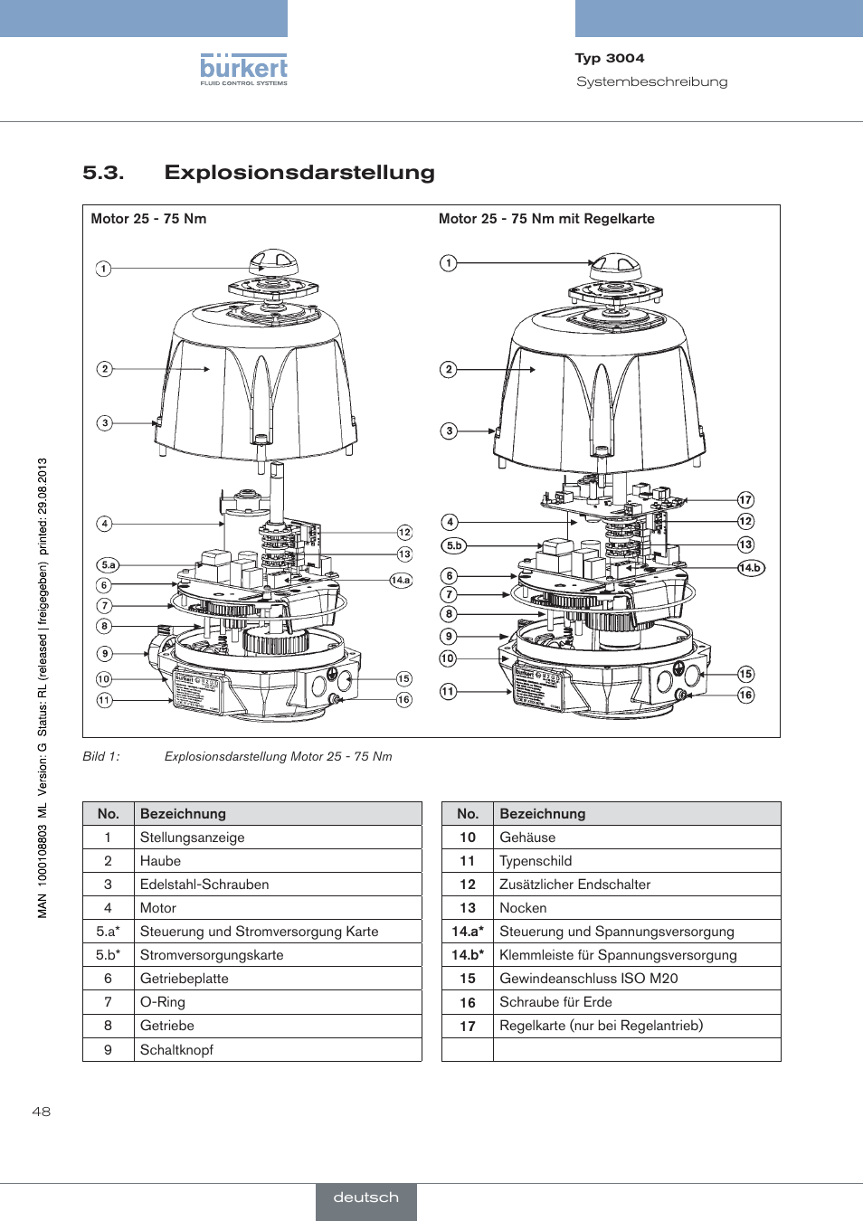 Explosionsdarstellung | Burkert Type 3004 User Manual | Page 48 / 118